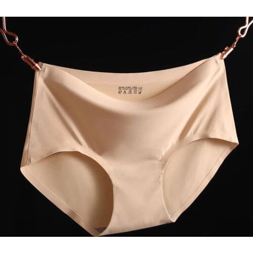 Yasemeen One Piece Seamless Ice Silk Panties Plus Size Sexy Mid Rise Briefs Cotton Briefs Women Ice Silk Breathable Underwear