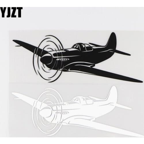YJZT 15.8X6CM Creative Vinyl Decal Airplane Air Pilot Sky Funny Car Stickers Black / Silver 10A-0076