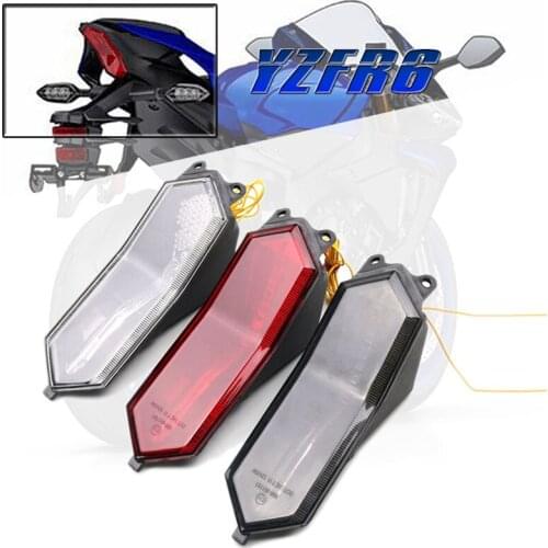 For YAMAHA YZF-R6 YZF R6 YZFR6 2017 2018 2019 Motorcycle Rear Tail Light Brake Turn Signals Integrated LED Light