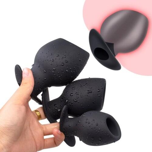 Silicone Ass Goblet Hollow Anal Plug Speculum Prostate Massager Huge Butt Plug Anus Dilator Gay Sex Toys For Couples