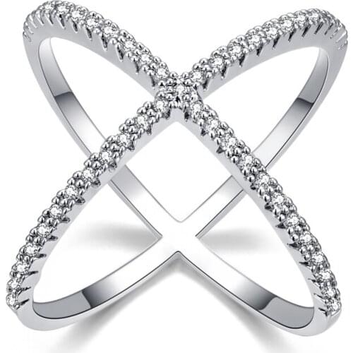 High quality Silver Ring For Women X Shape 925 Fashion Silver Plated Ring