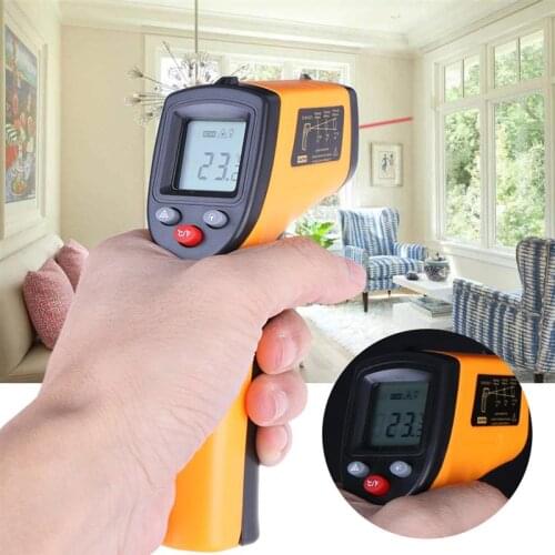 1PC Forehead Thermometer High Precision LCD Display Infrared Thermometer Handheld Thermometer without Battery (Yellow)