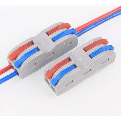 10pcs Mini Fast Wire Cable Connectors Universal Compact Conductor Spring Splicing Wiring Connector Push-in Terminal Block PCT-22