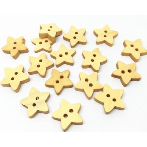 1000pcs Natural Star Wood Buttons 2 Holes Sewing Baby Fancy Button 13mm Embellishments Cardmaking Scrapbooking