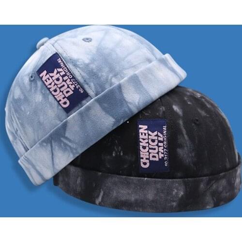 2021 New Unisex Docker Sailor Biker Cap Men Tie Dye Casual Brimless Skull Loop Beanie Hat Men Hat Summer Gorro Womens Hats