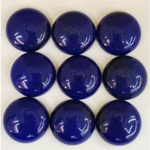 22pcs Free Shipping Natural Lapis Lazuli Gem Stones Coin Cabochon CABS No Drilled Hole Jewelry Making for Selling Beads