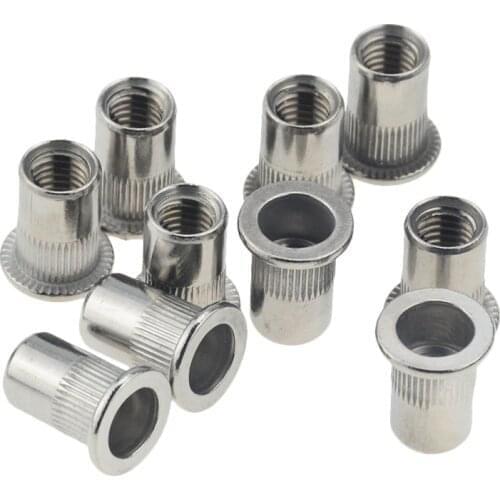 5pcs/lot M3 M4 M5 M6 M8 M10 M12 Aluminum Alloy Rivnut Flat Head Threaded Rivet Insert Nutsert Cap Rivet Nut