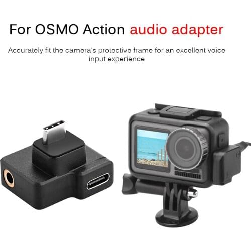 Microphone Adapter USB C Male to Female 3.5mm Installa Remove Convenient Simple for DJI OSMO ACTION Accessories