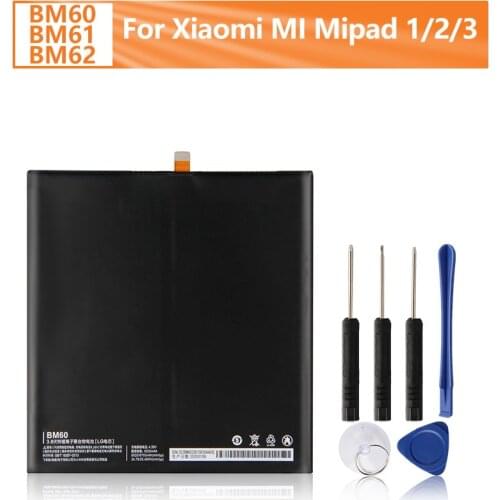 Xiao Mi Original BM60 Battery For Xiaomi Mipad 1 A0101 BM60 Genuine Replacement Phone Battery 6700mAh With Free Tools
