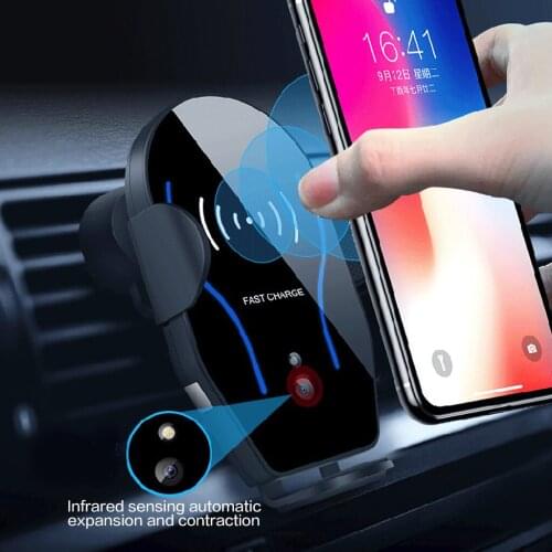 Gravity belt 10W car charger wireless QI car vent bracket for iphone Xs X 8 infrared sensor fast automatic charging wireless