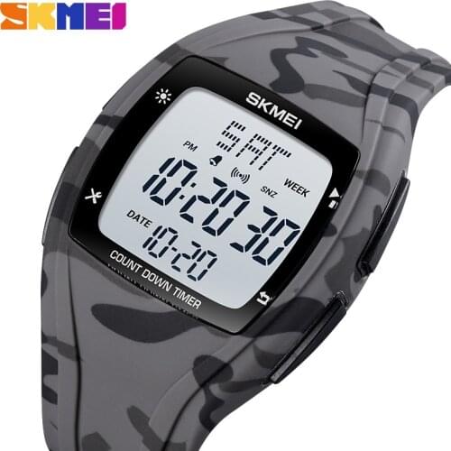 SKMEI LED Display Men Digital Wristwatch Military Chronograph Waterproof Countdown Timer Sport Watches Relogio Masculino 1610