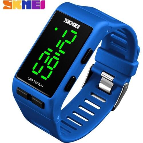 SKMEI Casual Sport Digital Women Watch Fashion Waterproof Lady Wristwatch PU Strap Alarm Week Display Watches 1364