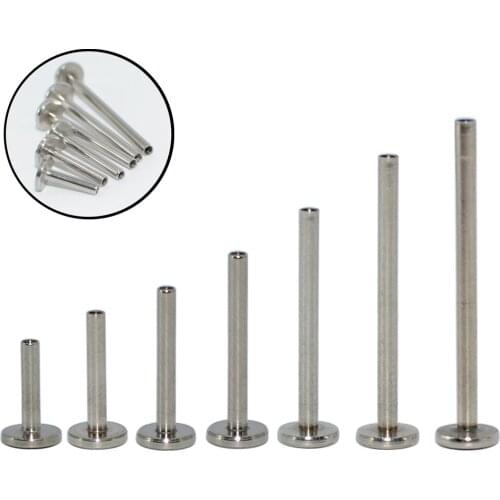 CHUANCI 10PCS Surgical Stainless Steel Internally Thread Labret Bar Lip Ring Stud Shaft Fashion Body Piercing Jewelry 16G