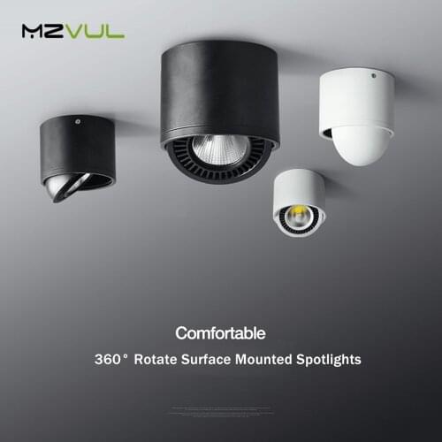 Surface mounted LED Downlight Dimmable Led COB Ceiling Spot light 5W 7W 9W 15W 360 degree rotating 110/220V Warm White/ white