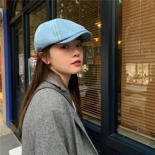 Japanese Style Niche Cowboy Retro Forward Hat Female Old Casual Dad Cap Literary Painter Newsboy Hats For Mens Women Gorros