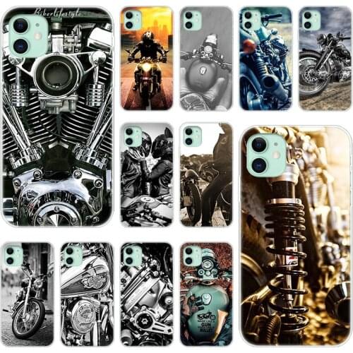 Classic Motorcycle Silicone Phone Case for Apple iPhone 12 Mini 11 Pro XS Max X XR 6 6S 7 8 Plus 5 5S SE 2020 luxury Soft Cover