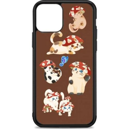 Brown Meowshroom Phone Case for iPhone 12 mini 11 pro XS Max X XR 6 7 8 plus SE20 High quality TPU silicon cover