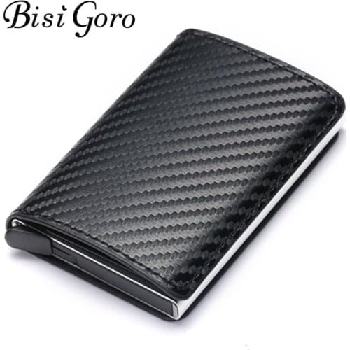 Bisi Goro 2019 Blocking RFID Credit Card Wallet Card Holder Metal Slim Wallet Aluminum 13 Colors Card ID Holder Dropshipping