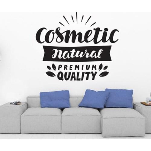 Cosmetics Wall Sticker Quotes Art Wall Decal Room Decoration Beauty Salon Home Decor Girls Make Up Quality Removable B450