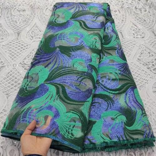 Green Latest Brocade Jacquard Lace Fabric French Lace Fabric 2021 High Quality African Nigerian Lace Fabric For Party Dres