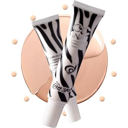 Canya 1PC 2Colors CC Snail Healing BB Cream Regenerative Skin Care Makeup Concealer Face Foundation Base Liquid Whitening