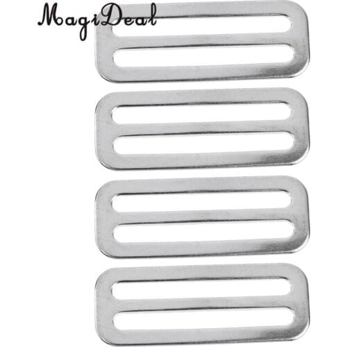 MagiDeal High Quality 4Pc Scuba Diving 2' Weight Belt Slide Stainless Steel Stopper Keeper for Swimming Dive Surfing Water Sport