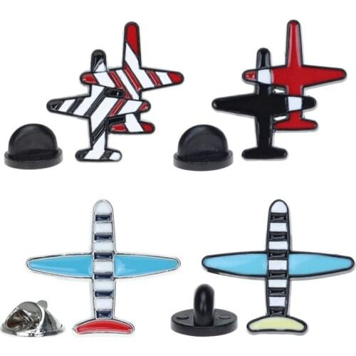 Korean Small Airplane Brooch Aircraft Scarf Pin Badge for Women Men Suit Sweater Shawl Buckle Collar Brooches Accessories