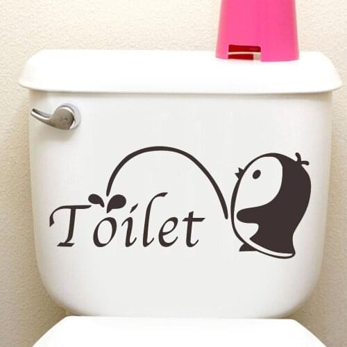 Cute penguin Toilet Sticker Wall Stickers Decoration Removable Wall Decals WC Stickers Home Decor Art Mural Stickers Vinyl PH63