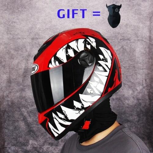 2021 Free Gift DOT Approved Full Face Motorcycle Helmet With Dual LensRacing S-XL Size Casco Casque Moto Double Lens Visors