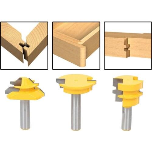 3Pcs 1/2 Shank Knife Set Triple Flute Bead Column Molding Router Bit Line Knife Tenon Woodworking Milling Cutter Tools for Wood