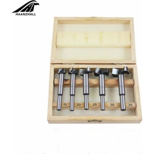5pcs Wood Forstner Drill Bit Set Woodworking Self Centering Hole Saw Cutter Power Tools Accessories with Storage Box