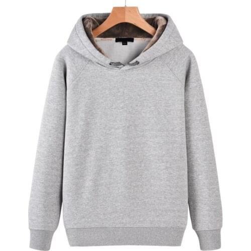 New Thick-ensed Velvet Hoodie Cover for Solid-colored Mens Wear