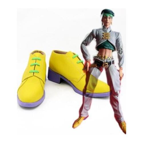 JoJos Bizarre Adventure Rohan Kishibe Cosplay Boots Shoes Yellow Men Shoes Costume Customized Accessories Halloween Party Shoes