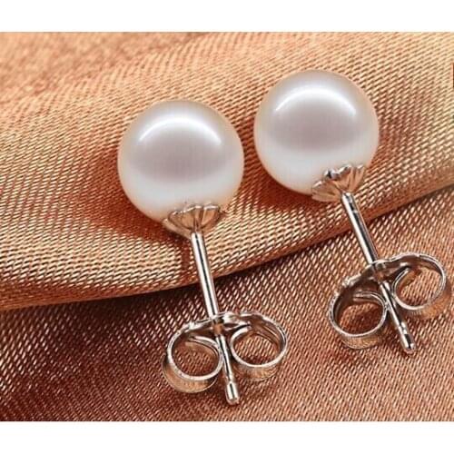 PAIR OF HUGE 10-11MM NATURAL SOUTH SEA GENUINE WHITE PEARL STUD EARRING 14k