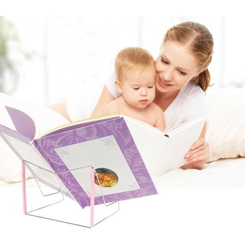 Notebook Reading Holder Foldable Adjustable Angle Stainless Steel Document Base Multifunction Book Stand Portable Storage