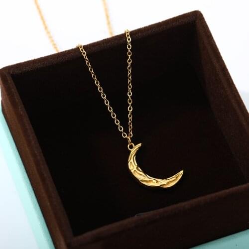 Vintage Moon Pendants Necklaces For Women Men Boho Jewelry Stainless Steel Chain Crescent Necklaces Best Friend Gifts Bijoux