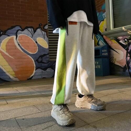 Wei pants mens spring loose casual pants Korean knitted pants drawstring Leggings thin trousers