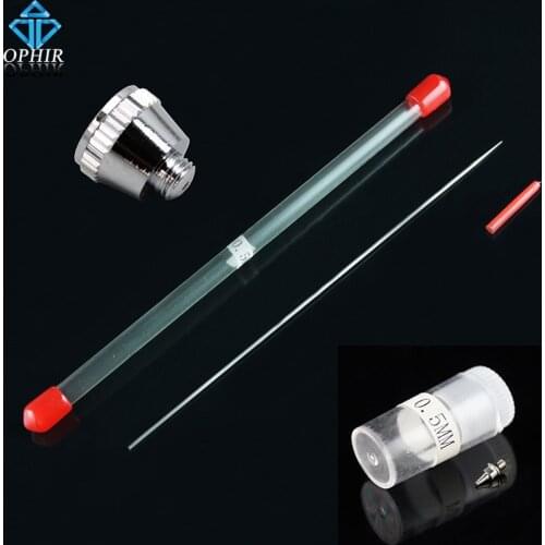 OPHIR 0.3mm 0.4mm 0.5mm Airbrush Replacement Nozzle & Nozzle cap & Needle for Airbrush Gun Accessories _AC081+AC082+AC083