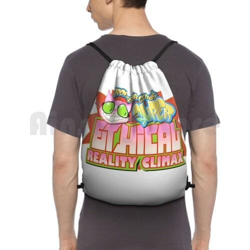 Professor GenkiS Super Ethical Reality Climax Backpack Drawstring Bag Riding Climbing Gym Bag Video Games Saints Row
