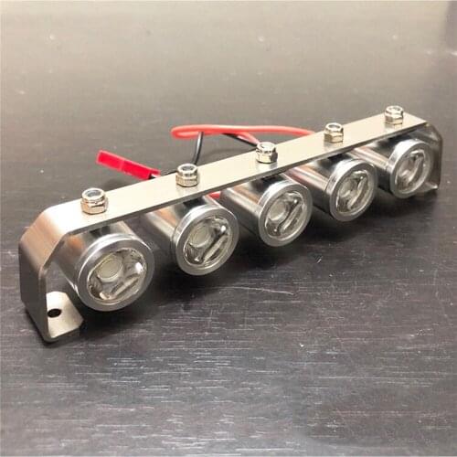 RC Car LED Metal Roof Light for TRX4 D90 D110 1/10 RC Climbing Car JR Plug Searchlight for Axial Scx10 UDR XMAXX E REVO Slash