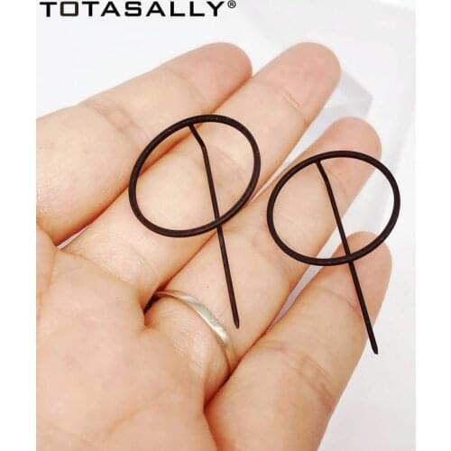 TOTASALLY Tot Fashion Rock & Roll Earriings Minimalist Copper Circle Geometric Earrings for Women brincos de gota feminino