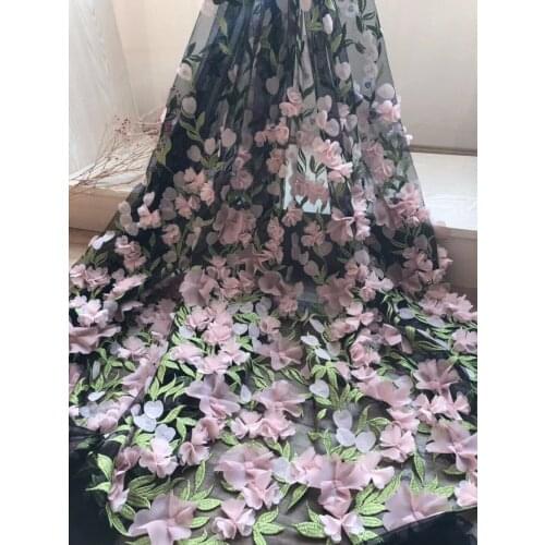 Gorgeous 3d flower S-11138 French net lace fabric luxury African embroidered lace fabric