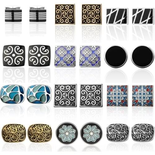 C-MAN Luxury shirt Fathers Day gift pattern cufflink for mens Brand cuff buttons cuff links High Quality abotoaduras Jewelry
