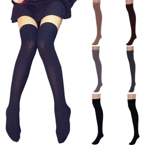Women Cotton Sexy Thigh High Over The Knee Socks Long Cotton Stockings For Girls Ladies Women