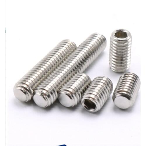 1/10/50pc M6 M8 M10 M12 M16 DIN913 304 stainless steel Allen Head Hex Hexagon Socket Flat Point Set Screw End Grub Headless Bolt