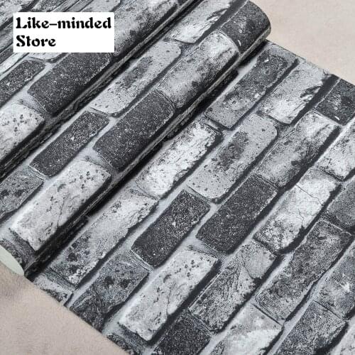 Vinyl Rustic Brick Wall Wallpaper Chinese Style Vintage Washable PVC Wall Paper Roll Living room background WallCoverings 10M
