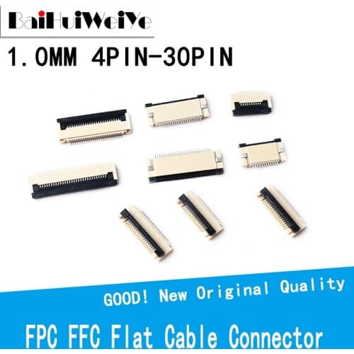 10PCS/LOT 0.5MM Pitch Under Clamshell Socket FPC FFC Flat Cable Connector 4P 5P 6P 8P 10P 12P 14P 16P 18P 20P 22P 24P 26P 30PIN