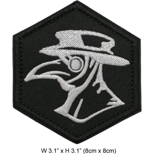100 pcs Plague Doctor Embroidered Iron On Patch Tactical Morale Vest Biker Backpack Jacket Badge Accessories DIY