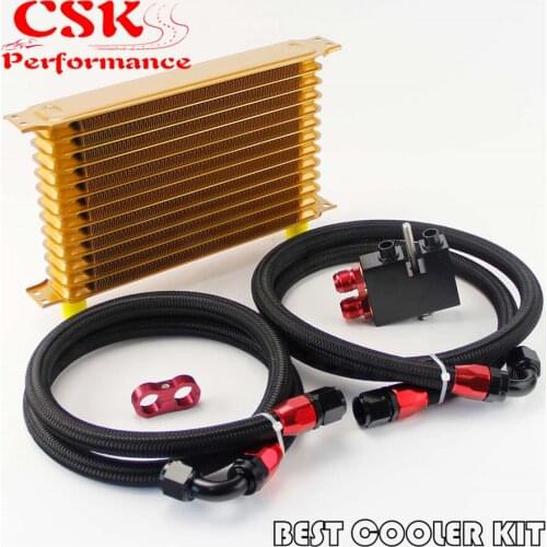 13 Row 262mm AN10 Trust Oil Cooler Kit Fits For BMW N54 Twin Turbo 135i E82 335i E90 E92 E93 Gold
