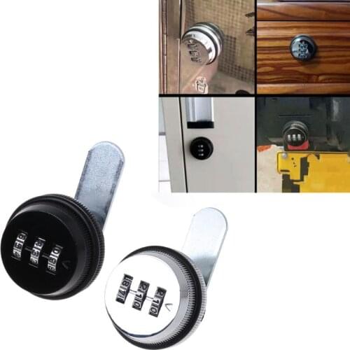 3-Digit Combination Mailbox Lock 7/8" Rotary Tongue Cam Lock for Cabinet Drawer